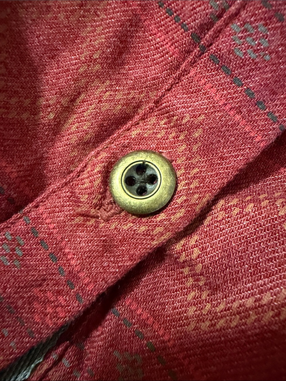 Men's Red Patterned Button-Up Jacket - Picture 4 of 10